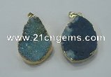 NGP1028 25*35mm - 35*45mm freeform druzy agate beads pendant