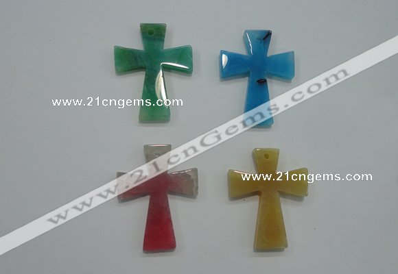 NGP1080 32*42mm cross agate gemstone pendants wholesale
