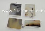 NGP1153 25*35mm - 40*50mm freeform agate pendants with brass setting