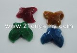 NGP1218 45*48mm carved butterfly agate gemstone pendants wholesale