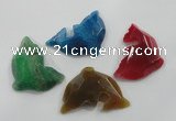 NGP1219 35*55mm carved fish agate gemstone pendants wholesale