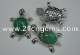 NGP1297 43*60mm tortoise agate pendants with crystal pave alloy settings