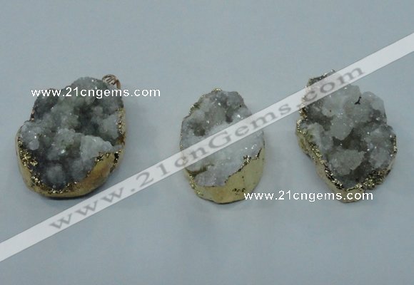 NGP1336 25*35mm - 30*40mm freeform agate pendants with brass setting