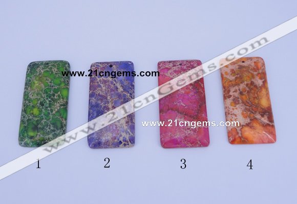 NGP135 5pcs 30*60mm rectangle dyed imperial jasper gemstone pendants
