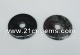 NGP1375 7*50mm - 8*55mm donut moss agate gemstone pendants