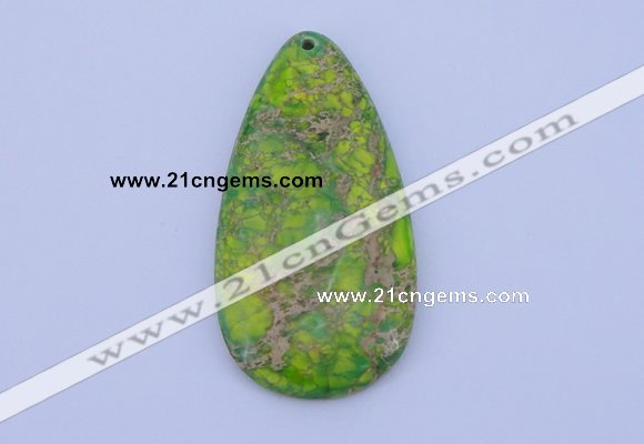 NGP139 2pcs 30*60mm teardrop dyed imperial jasper gemstone pendants