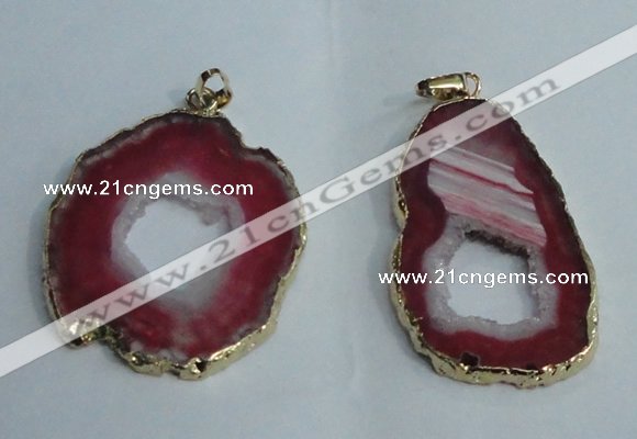 NGP1428 30*45mm - 45*55mm freeform plated druzy agate pendants