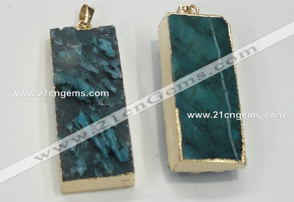 NGP1558 20*50mm - 22*50mm rectangle druzy agate pendants