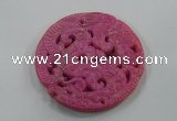 NGP1607 66*66mm Carved dyed natural hetian jade pendants wholesale