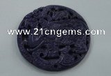 NGP1629 67*67mm Carved dyed natural hetian jade pendants wholesale