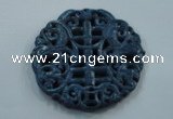 NGP1648 66*67mm Carved dyed natural hetian jade pendants wholesale