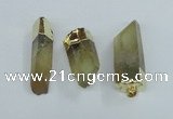 NGP1668 12*35mm - 18*50mm faceted nuggets lemon quartz pendants