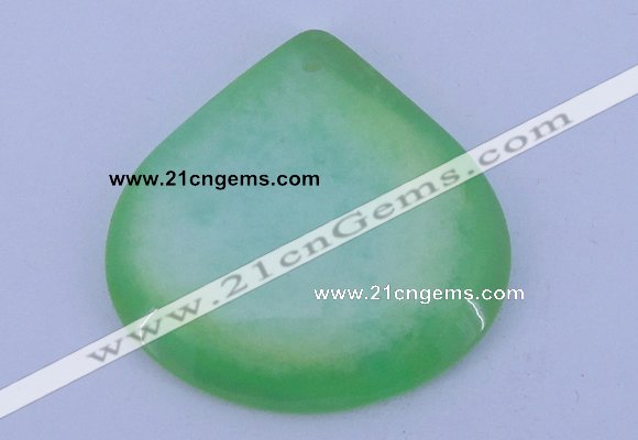 NGP169 2pcs 45*45mm heart dyed white jade gemstone pendants