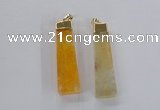 NGP1727 15*55mm trapezoid agate gemstone pendants wholesale