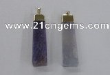 NGP1729 15*55mm trapezoid agate gemstone pendants wholesale