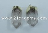 NGP1764 25*55mm - 20*60mm faceted nuggets white crystal pendants
