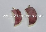 NGP1783 15*35mm - 20*45mm oxhorn druzy agate gemstone pendants