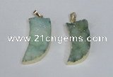 NGP1785 15*35mm - 20*45mm oxhorn druzy agate gemstone pendants