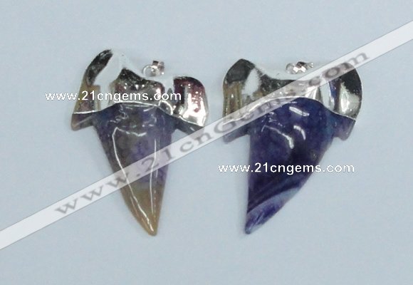 NGP1891 35*45mm - 38*55mm teeth-shaped agate gemstone pendants