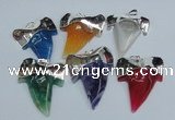 NGP1894 35*45mm - 38*55mm teeth-shaped agate gemstone pendants