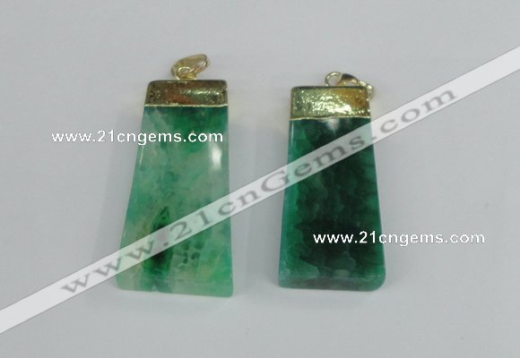NGP1909 18*40mm - 20*50mm trapezoid agate gemstone pendants
