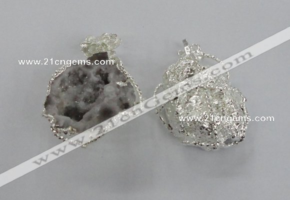 NGP1912 40*45mm - 45*50mm freeform druzy agate gemstone pendants