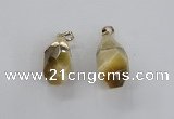 NGP1916 14*30mm - 15*35mm faceted nuggets golden tiger eye pendants