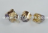 NGP1978 20*25mm - 25*30mm nuggets druzy amethyst pendants