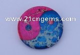 NGP204 6*40mm coin dyed imperial jasper gemstone pendant jewelry