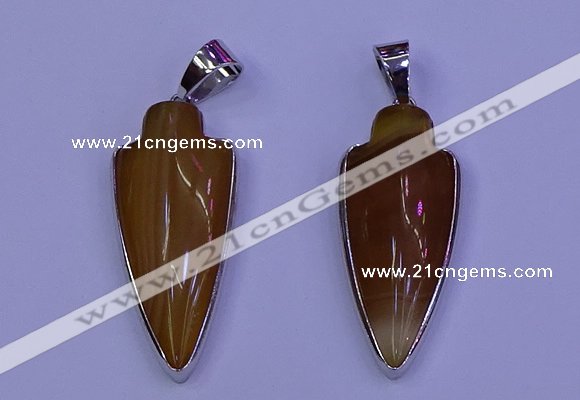 NGP2058 15*40mm - 18*45mm arrowhead striped agate pendants