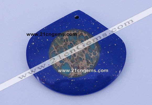 NGP214 45*50mm fashion dyed imperial jasper & lapis lazuli gemstone pendant