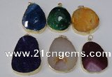 NGP2220 30*40mm - 40*45mm freeform druzy agate gemstone pendants