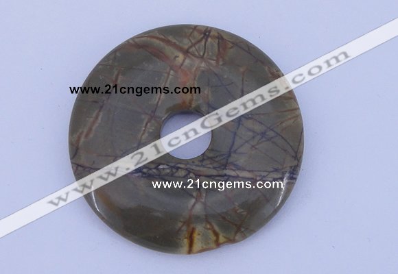 NGP225 7*50mm fashion picasso jasper gemstone donut pendant