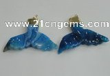NGP2272 38*55mm - 40*60mm fishtail agate gemstone pendants
