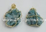 NGP2280 35*45mm - 45*50mm freeform druzy agate gemstone pendants