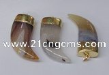 NGP2307 25*60mm - 28*65mm oxhorn Montana agate gemstone pendants