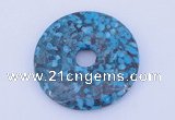 NGP232 8*55mm fashion dyed flower turquoise gemstone donut pendant