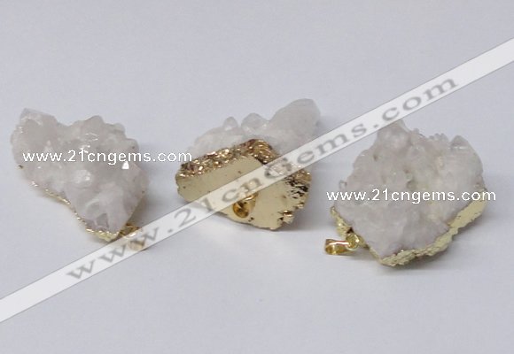 NGP2338 30*35mm - 35*40mm nuggets druzy quartz pendants