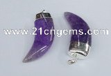 NGP2378 20*48mm - 22*50mm oxhorn agate gemstone pendants