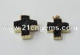 NGP2404 25*26mm - 27*28mm cross druzy agate pendants