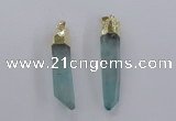 NGP2421 10*45mm - 12*55mm sticks dyed white crystal pendants