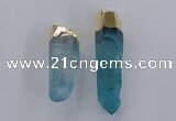 NGP2428 15*50mm - 18*65mm sticks dyed white crystal pendants