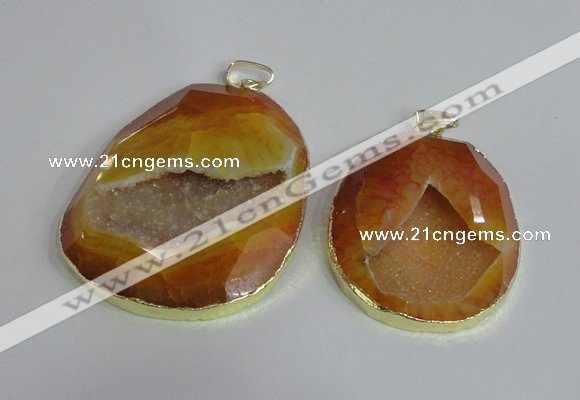 NGP2432 30*40mm - 40*45mm freeform druzy agate pendants wholesale