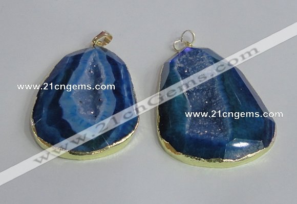 NGP2435 30*40mm - 40*45mm freeform druzy agate pendants wholesale