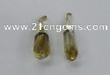 NGP2487 12*30mm - 10*40mm faceted nuggets lemon quartz pendants