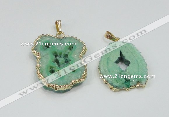 NGP2509 18*25mm - 30*40mm freeform druzy agate pendants
