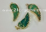NGP2528 18*40mm - 22*55mm wing-shaped sea sediment jasper pendants