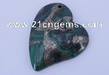 NGP254 41*50mm fashion malachite & pyrite gemstone pendants