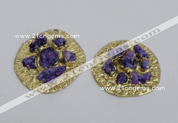 NGP2638 30*35mm - 40*55mm freeform druzy agate pendants wholesale