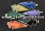 NGP2662 24*53mm - 26*55mm arrowhead agate pendants wholesale